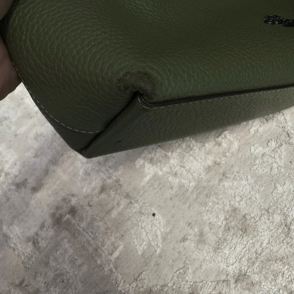 Coach Olive Green Pebbled Leather Shoulder Hobo with Matching Wallet - Picture 10 of 12